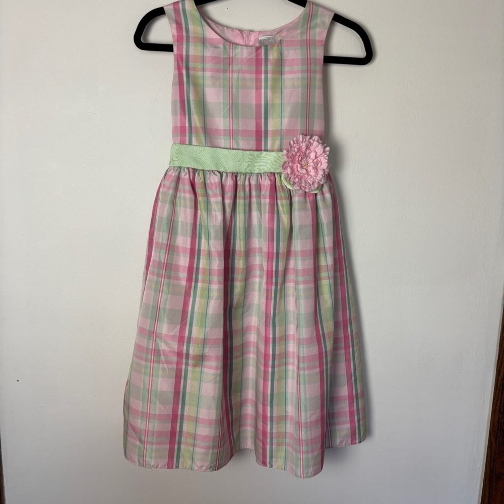 Plaid Pink and Green Kids Dress Size 12